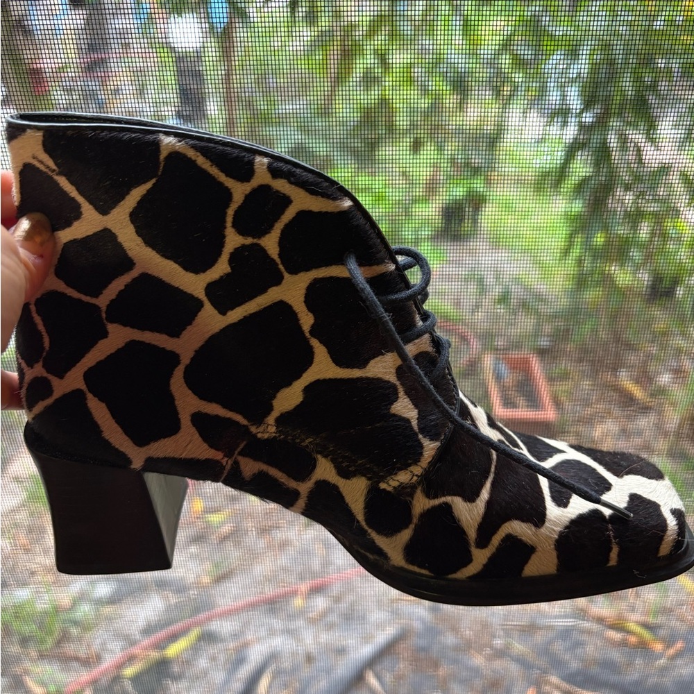Giraffe Print Ankle Boots